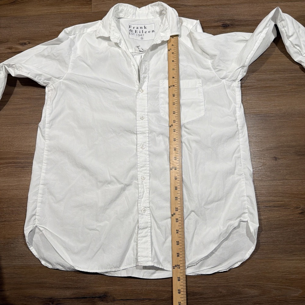 Frank & Eileen Joedy Shirt Women's SMALL White Cotton Button Up Casual Longsleve - Picture 12 of 14